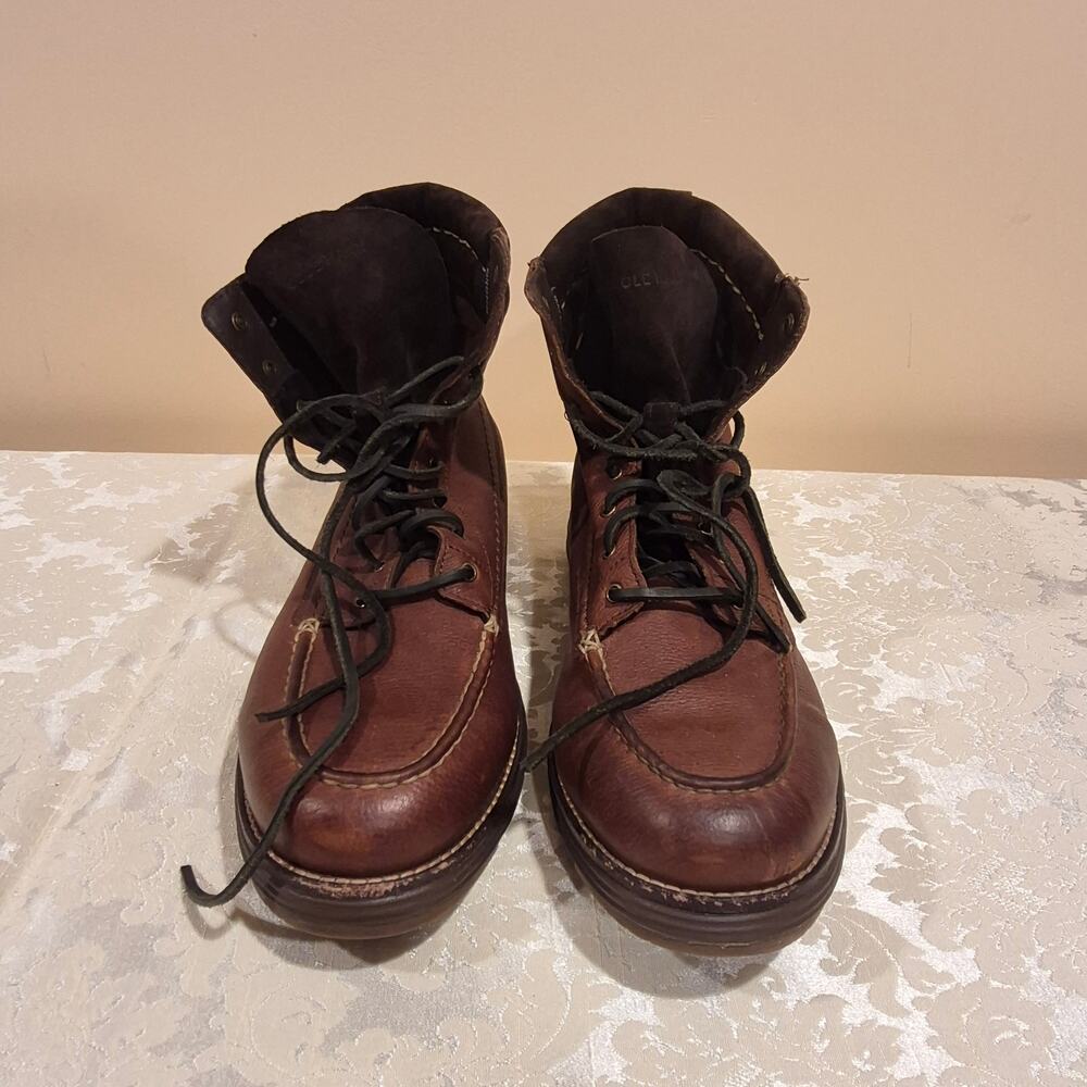 Cole Haan Lockridge Waterproof Men's Moc Toe Boots "Harvest Brown" 10 Medium